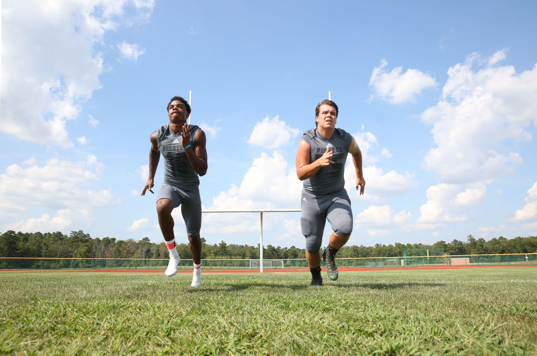 HS football cover shoot